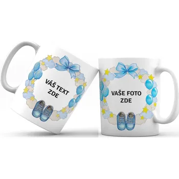 Dětský hrneček s vlastní fotografií a textem - kluk/holka 3 Barva: Modrá
