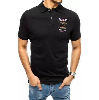 Pánské tričko Dstreet Pánské polo tričko s výšivkou Sierra černá XL PX0437