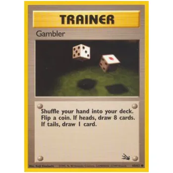Karetní hra Pokémon FO 60/62 Gambler - Fossil Stav: Excellent