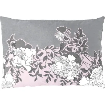 Povlečení XPOSE® Bavlněný povlak na polštář YVONA - šedý/růžový 50x70 cm, Bavlna + Prodloužená možnost vrácení zboží do 50 dnů