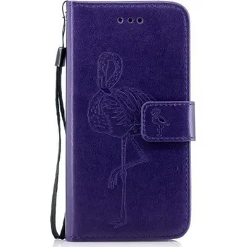 Pouzdro na mobilní telefon Flamingo PU kožené peněženkové pouzdro na iPhone X - fialové
