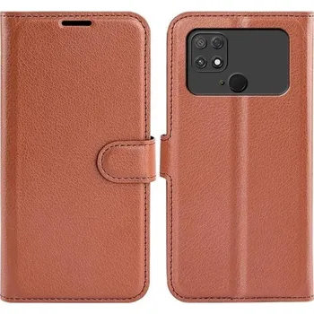 Pouzdro na mobilní telefon Litchi knížkové pouzdro na Xiaomi Poco C40 - hnědé