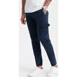 Ombre Clothing Pánské kalhoty joggers Teimbe tmavě modrá L V3 OM-PADJ - 0112