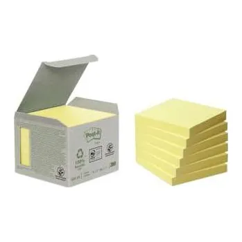 Samolepící bloček Recyklované Z-bločky Post-it - 76 x 76 mm, žluté, 6 ks
