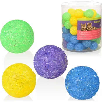 Hračka pro kočku Míček glitter s rolničkou, 4cm