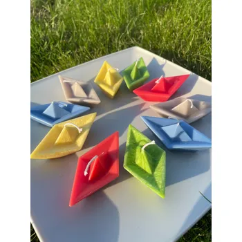 Svíčka Plovoucí svíčka - lodička, Materiál: Palmový vosk, Barva: Fialová