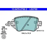 Sada brzdových destiček, kotoučová brzda ATE 13.0470-2790.2