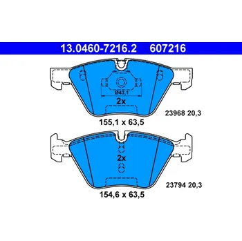Brzdová destička Sada brzdových destiček, kotoučová brzda ATE 13.0460-7216.2