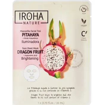 Pleťová maska Iroha nature Rozjasňující maska na obličej Dračí ovoce 20 ml