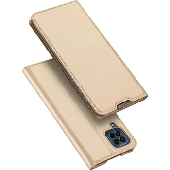 Pouzdro na mobilní telefon DUX PU kožené pouzdro na mobil Samsung Galaxy M53 5G - zlaté