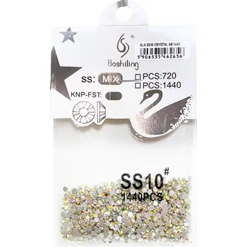 Boshiling Zirkony na nehty SS10 Crystal AB 1440 ks