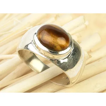 Prsten Tygří oko kulatý prsten Ag 925/1000