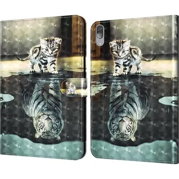 Příslušenství pro tablet Patte zavírací pouzdro na Lenovo Tab P11 Pro - kočka a odraz tygra