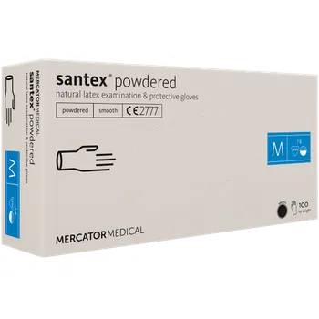 Vyšetřovací rukavice Latexové rukavice Mercator SANTEX pudrované 100 ks XS