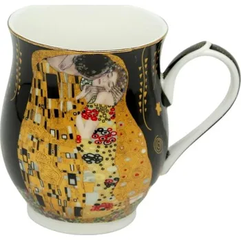 Home Elements Porcelánový hrnek 350 ml, Klimt Polibek černý