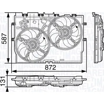 Chladič motoru Větrák chlazení motoru MAGNETI MARELLI 069422584010
