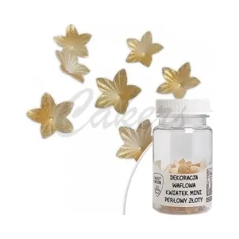 Jedlá dekorace na dort Oplatkové kvítka - zlaté ,30ks