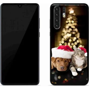 Pouzdro na mobilní telefon Gelový kryt mmCase na mobil Huawei P30 Pro - vánoční pes a kočka