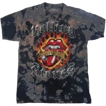 Merch The Rolling Stones: The Rolling Stones Kids T-shirt: Tattoo Flames (wash Collection) (1-2 Years) 1-2 roky