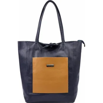 Kabelka Dámská kabelka MiaMore 01-060 DOLLARO tmavě modrá, velbloudí + doprava zdarma