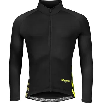 cyklistický dres Dres FORCE SPIKE dlouhý rukáv, černo-fluo Velikost: XL