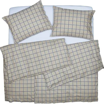 Povlečení SCANquilt povlečení KLASIK kostka béžovošedá 140 x 220/70 x 90 cm