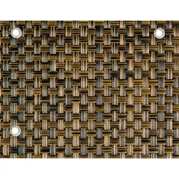 balkonová zástěna Umělý ratan - metráž, černo zlatý RC30, výška 1m s oky