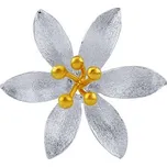 Stříbrná brož květ Connie zlacená 18 kt. zlatem KRN1532307BGP