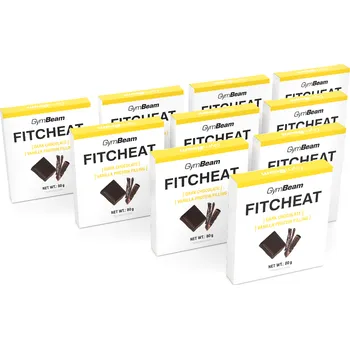 Protein Gymbeam Proteinová čokoláda Fitcheat 10 x 80 g hořká čokoláda vanilka