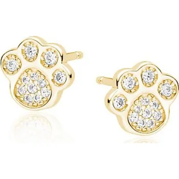 Náušnice Lafira pozlacené stříbrné náušnice Tlapka Z1547G (puzety)