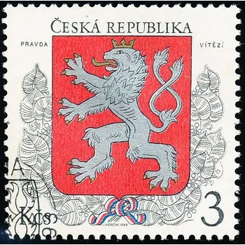 Sběratelství Malý státní znak ČR - razítkovaná - č. 1