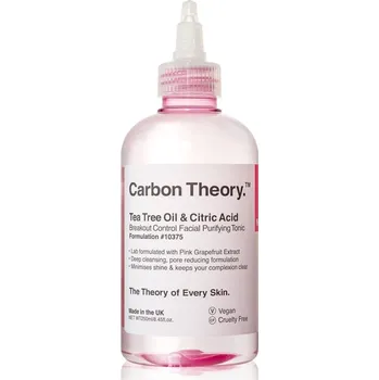 Carbon Theory Tea Tree Oil & Citric Acid hloubkově čisticí tonikum pro problematickou pleť, akné 250 ml