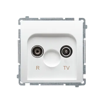 Elektrická zásuvka SIMON Basic BMZAP10/1.01/11 Zásuvka R-TV průběžná 10 dB, (strojek s krytem), 1x vstup: 5-862 MHz Bí