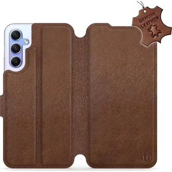 Pouzdro na mobilní telefon Mobiwear Kožené flip pouzdro pro Samsung Galaxy A34 5G hnědé
