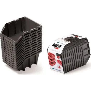 Úložný box Prosperplast Set úložných boxů 12ks BINEER LONG SET 190x77x120 mm - barva: černá
