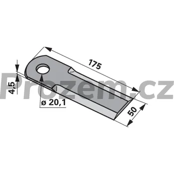 Pracovní nůž Nůž drtiče pro Dronningborg, 175/4,5/50/20,1 mm, hladký, 49080066