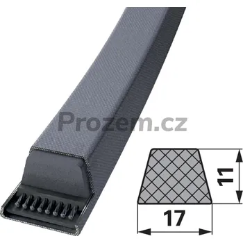 Rozvod motoru Klínový řemen B 17 x 3050 LI DIN2215 pro Claas, Deutz Fahr, Massey Ferguson, 6679730, 7502880, 06210915, 880022153305, 321034M3, D41937300, B120