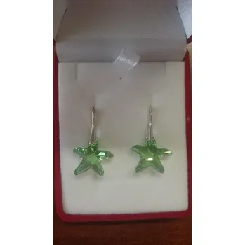Náušnice Náušnice SWAROVSKI zelené hvězdy (Zelené hvězdy 14mm)