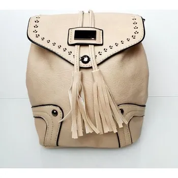 Kabelka Batoh a kabelka 2v1 - třásně - krémová