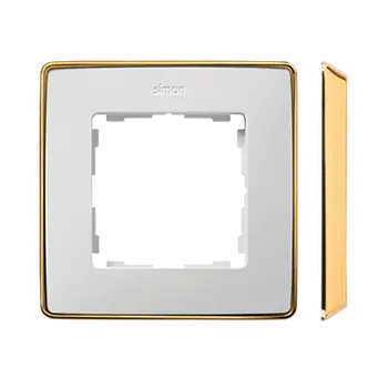 vypínač SIMON 82 Detail 8201610-245 rámeček 1 - násobný Detail SELECT-kov, bílá / základna zlato