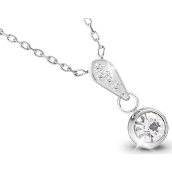 Řetízek biju Řetízek z chirurgické oceli s přívěskem, kapka vykládaná čirými zirkony 3001868
