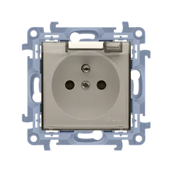 Elektrická zásuvka SIMON CGZ1BCZ.01/41A Jednozásuvka v krytí IP44 s tesněním, kryt s průhledným víčkem krémová