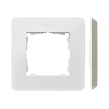 SIMON 82 Detail 8200610-029 rámeček 1 - násobný Detail ORIGINAL - mono bílá/základna světle šedá