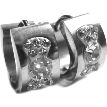 Náušnice Steel Jewelry Náušnice kroužky s mašličkou z chirurgické oceli NS151202 dárkové balení zdarma