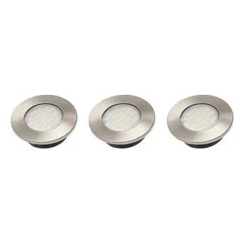 Bodové svítidlo GTV Barri PLUS LED Set, 3x zapuštěné kulaté svítidlo 27 LED 3528SMD, teplá bílá 230V, 1.5W