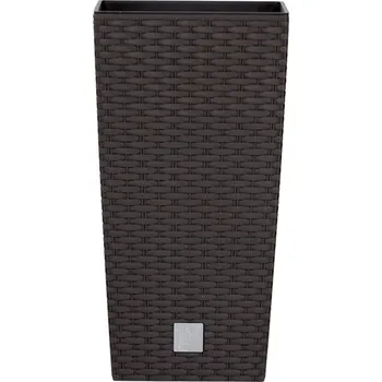Prosperplast Květináč RATO SQUARE s vkladem 17 cm - barva: umbra