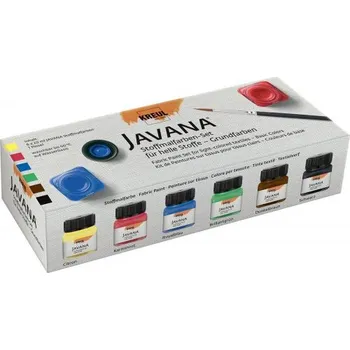 Speciální výtvarná barva Kreul Sada barev na světlý textil JAVANA 6 x 20 ml - Základní