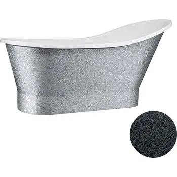 Vana Besco Volně stojící vana z litého mramoru Gloria Glam G 150x67 (160x67,5) Barva: Bílá/grafit, Rozměry (cm): 160x67,5