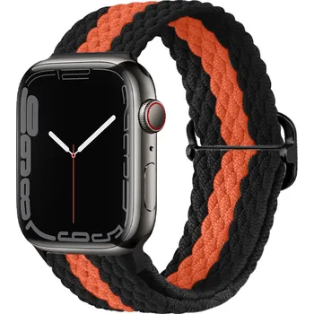 Příslušenství k chytrým hodinkám Pletený řemínek se sponou pro Apple Watch 38/40/41/42(S10)mm Barevná varianta: Černo-oranžový