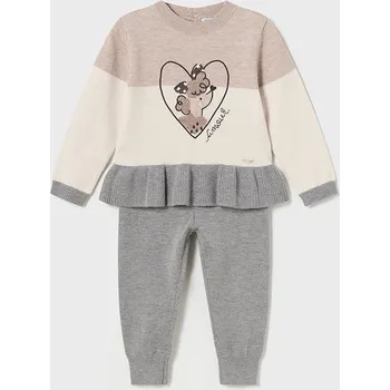 Dívčí pyžamo Mayoral dívčí kojenecká souprava 2528 béžový Rozměr: 12 měsíců, 80 cm